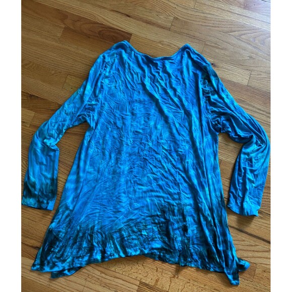 Soft Surroundings Blue Tie-Dye Jersey  Long Sleeve Tunic Top 1X  X Large - Picture 3 of 5